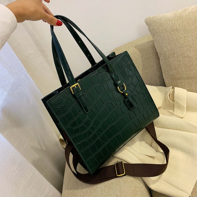 2019 winter bag Stone Pattern Shoulder Bag for Women PU Leather Luxury Handbags Women Bags Sac A Main Femme Travel Bags