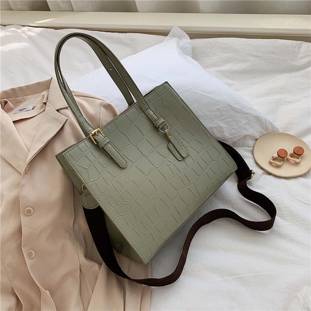 2019 winter bag Stone Pattern Shoulder Bag for Women PU Leather Luxury Handbags Women Bags Sac A Main Femme Travel Bags