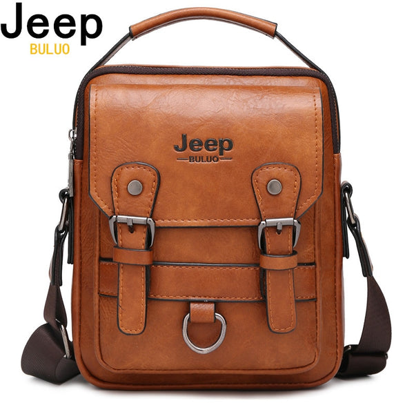 JEEP BULUO Multi-function Men Handbags New Man's Crossbody Shoulder Bag Large Capacity Leather Messenger Bag For Man Travel Cool