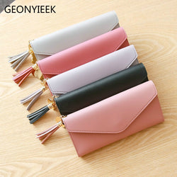 Long Wallet Women Purses Tassel Fashion Coin Purse Card Holder Wallets Female High Quality Clutch Money Bag PU Leather Wallet