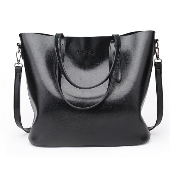 ACELURE Women Shoulder Bag Fashion Women Handbags Oil Wax Leather Large Capacity Tote Bag Casual Pu Leather women Messenger bag