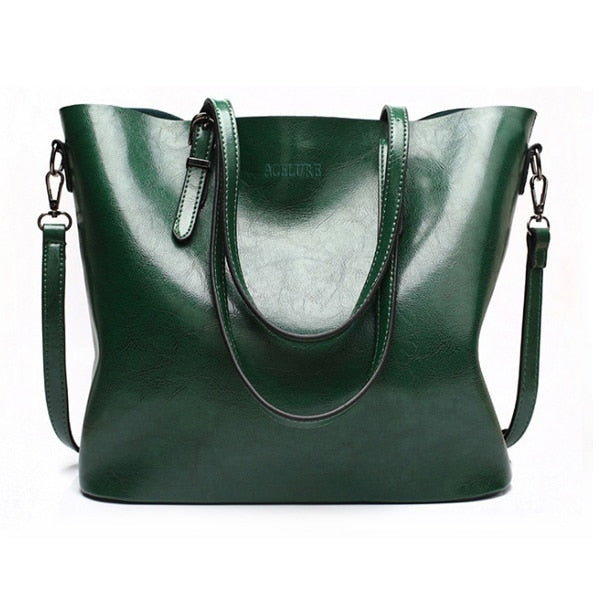 ACELURE Women Shoulder Bag Fashion Women Handbags Oil Wax Leather Large Capacity Tote Bag Casual Pu Leather women Messenger bag