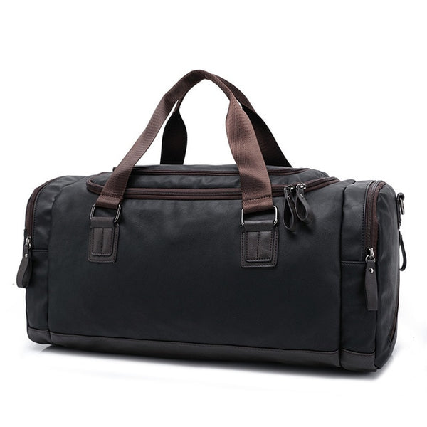 Top Quality Casual Travel Duffel Bag PU Leather Men Handbags Big Large Capacity Travel Bags Black Mens Messenger Bag Tote JXY815
