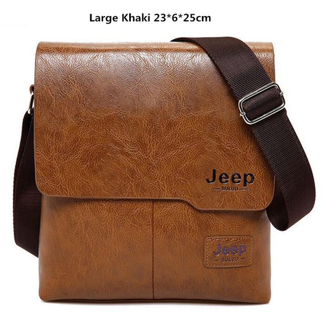 Men Tote Bags Set JEEP BULUO Famous Brand New Fashion Man Leather Messenger Bag Male Cross Body Shoulder Business Bags For Men