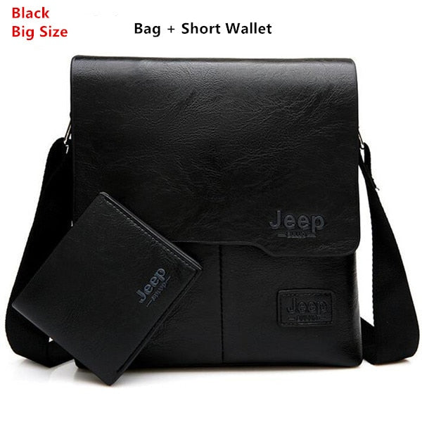 Men Tote Bags Set JEEP BULUO Famous Brand New Fashion Man Leather Messenger Bag Male Cross Body Shoulder Business Bags For Men