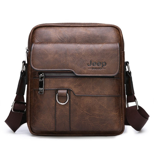 JEEP BULUO Luxury Brand Men Messenger Bags Crossbody Business Casual Handbag Male Spliter Leather Shoulder Bag Large Capacity