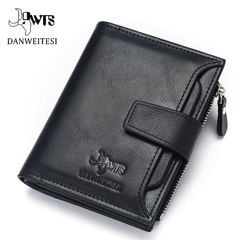 DWTS brand Wallet men leather men wallets purse short male clutch leather wallet mens money bag quality guarantee