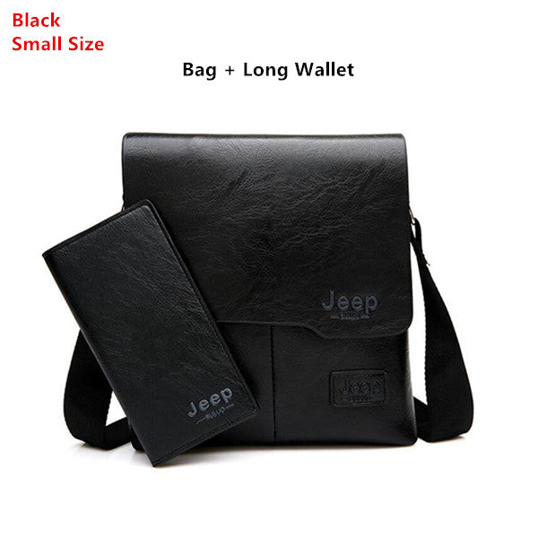 JEEP BULUO Man Messenger Bag 2 Set Men Pu Leather Shoulder Bags Business Crossbody Casual Bag Famous Brand ZH1505/8068