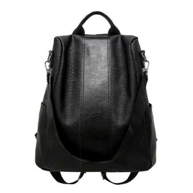 Female anti-theft backpack classic PU leather solid color backpack canta fashion shoulder bag