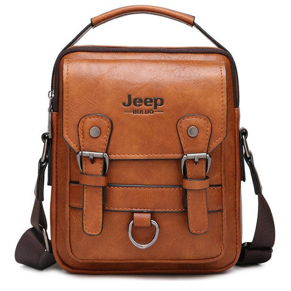 JEEP BULUO Multi-function Men Handbags New Man's Crossbody Shoulder Bag Large Capacity Leather Messenger Bag For Man Travel Cool
