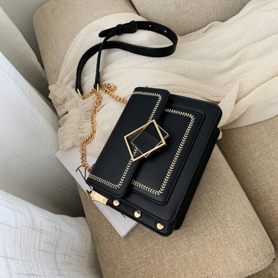 Chain Pu Leather Crossbody Bags For Women 2019 Small Shoulder Messenger Bag Special Lock Design Female Travel Handbags